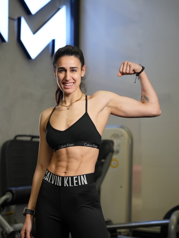 Meryl Challita, founder of MORE, in the gym